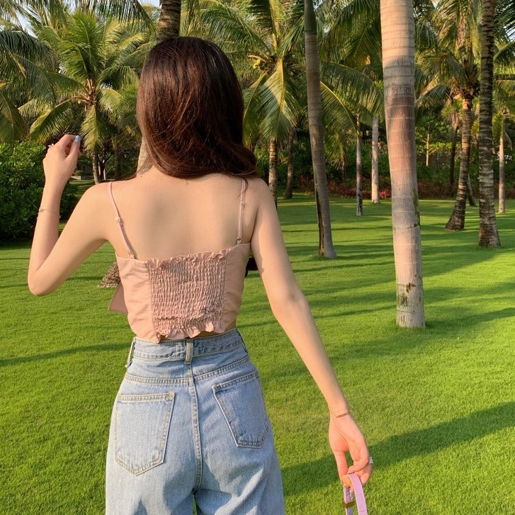 Áo sơ mi kiểu nữ 2 dây Emilyshop ulzzang
