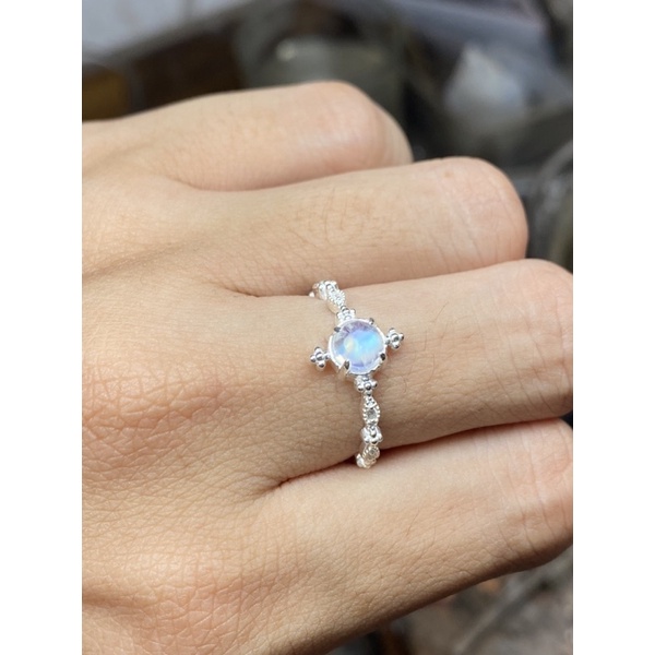 Nhẫn bạc 950 đá moonstone!
