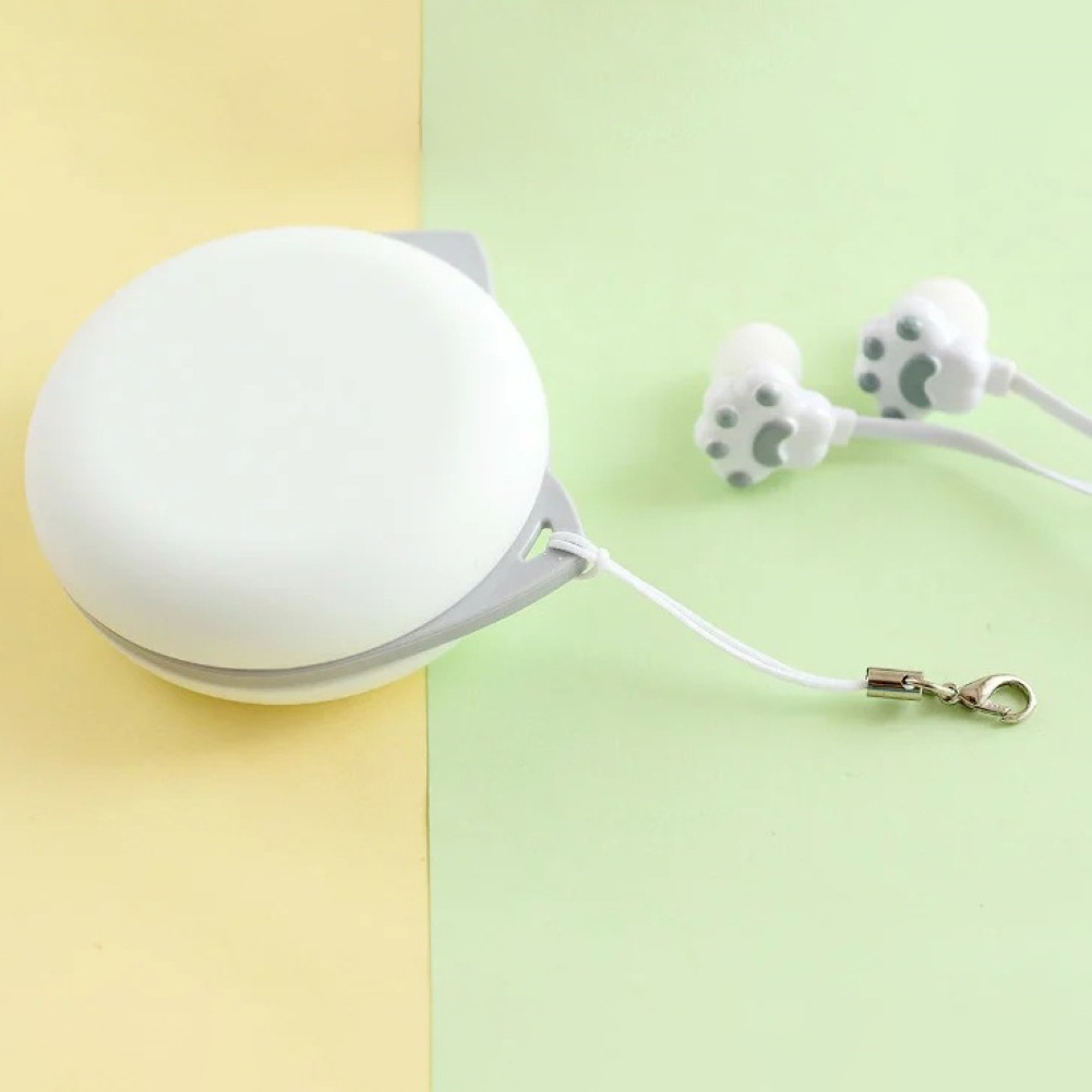 Tai Nghe Nhét Tai Calcutta Có Dây 3.5mm Hình Chân Mèo Dễ Thương