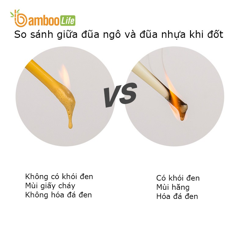 Đũa tập ăn cho bé xỏ ngón Bamboo Life BL099 bột ngô giúp bé tập gắp, chống trơn trượt