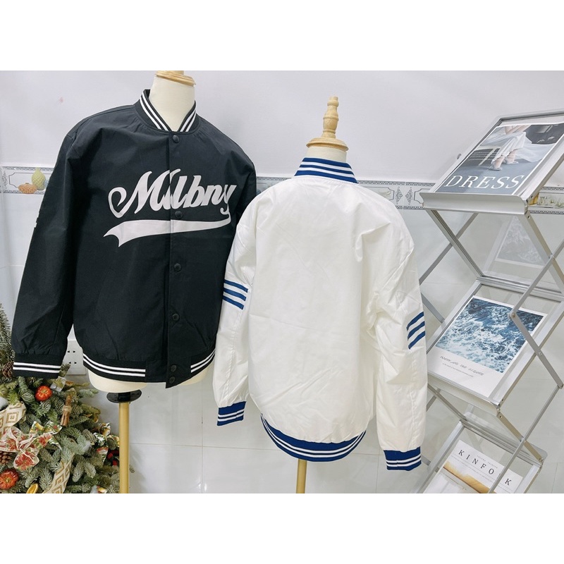 [CHÍNH HÃNG] ÁO KHOÁC GIÓ MLBNY CHỮ MLBNY VẢI DÙ - ÁO KHOÁC BOMBER - VARSITY JACKET