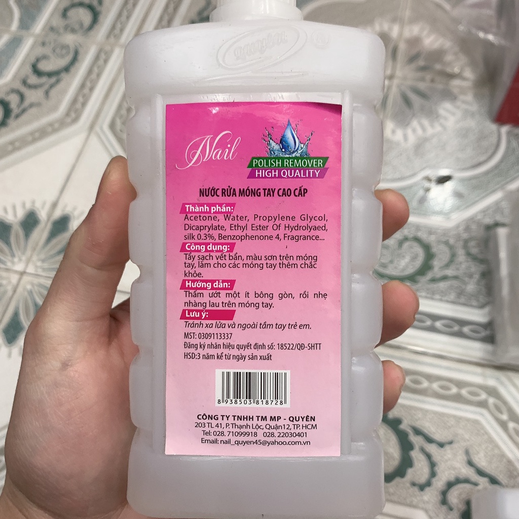 Nước Tẩy Axiton 500ml - 1000ml, Nước Rửa Móng, Phá Sơn Gel Axiton Trùm Nail Mi