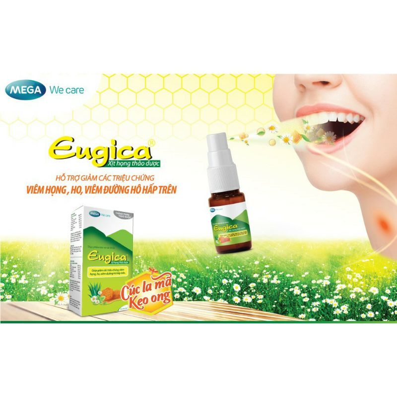 Xịt họng thảo dược Eugica [Xả lỗ] - Giảm ho đau rát họng