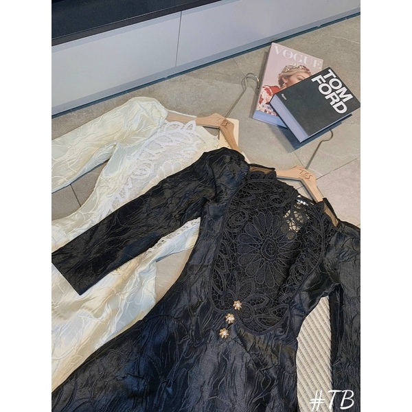 THUYBIESHOP | váy gấm đáp ren cao cấp