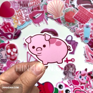 Sticker PINK - HỒNG decal hình dán chống nước trang trí xe, laptop, nón bảo hiểm