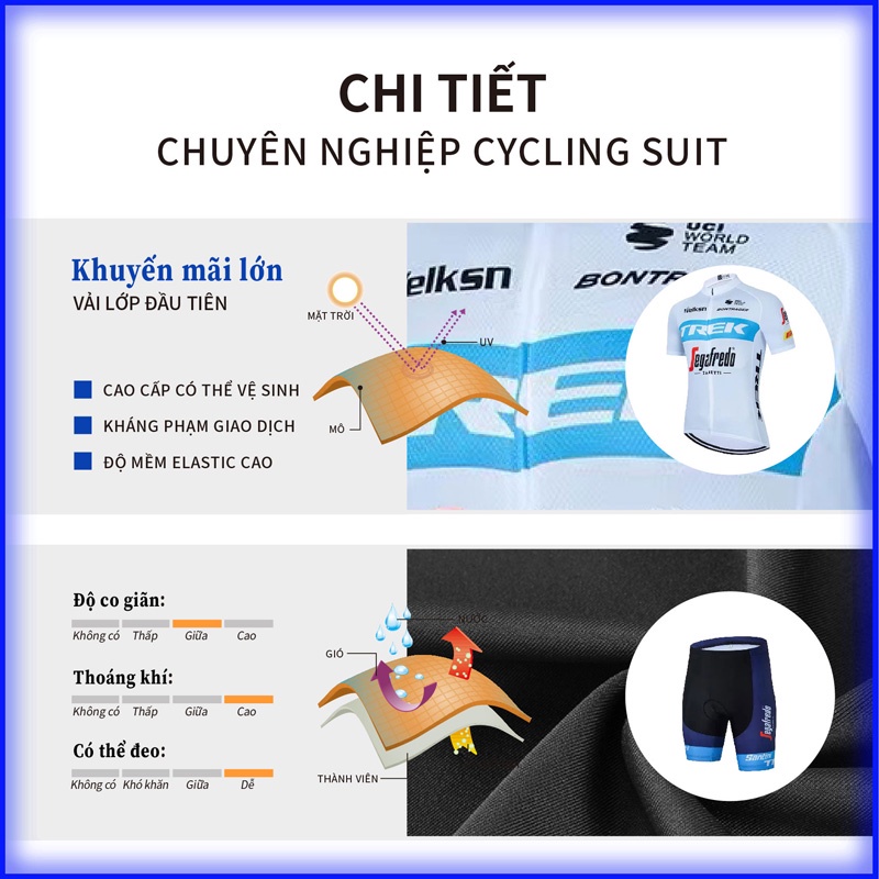 TREK Bộ Quần Áo Đi Xe Đạp Thể Thao Cho Namquần đạp xe