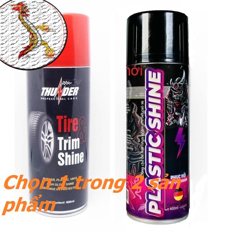 [DauNhot_PhuGia]Chai Xịt Dưỡng Lốp, Phục Hồi Nhựa nhám Thunder 400ml, Chai bảo vệ nhựa đen và lốp xe Sprayking