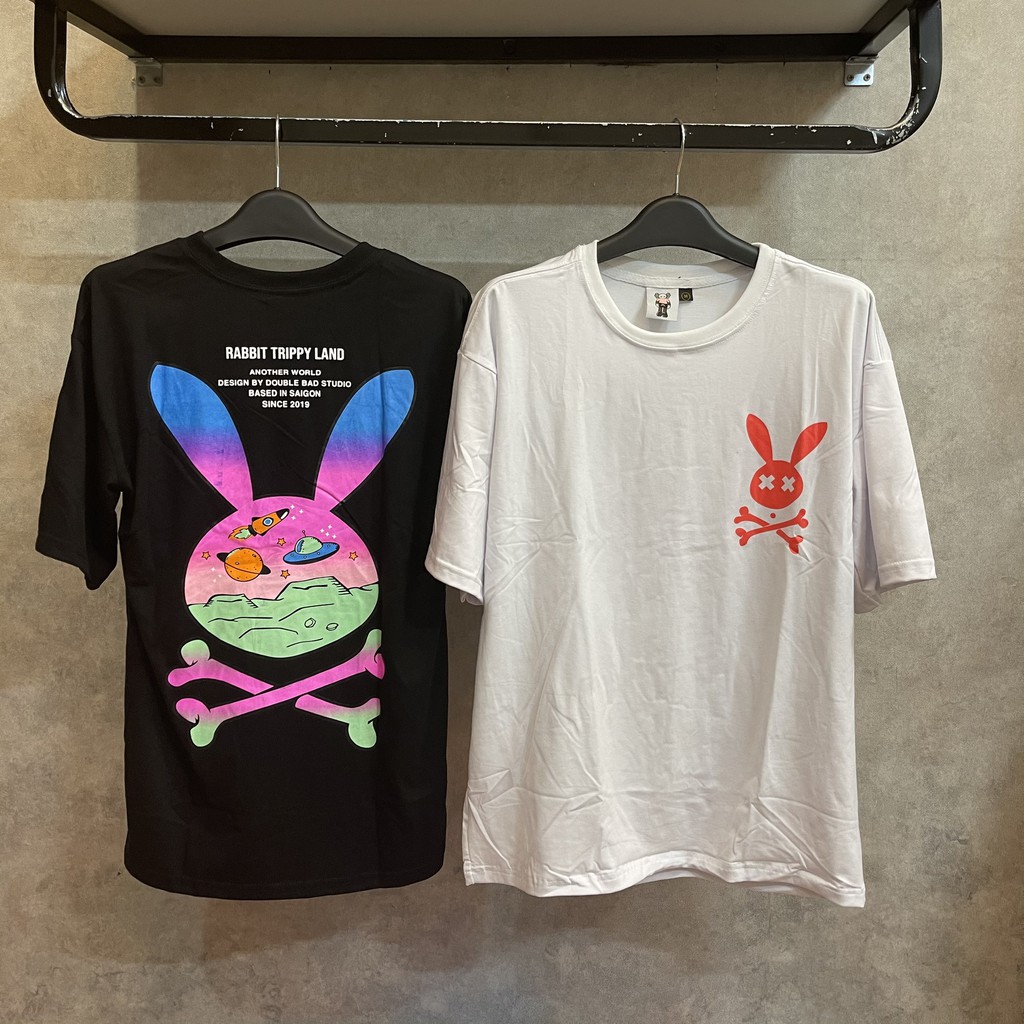 Áo thun tay lỡ unisex form rộng Bad Habits Trippy Land, vải cotton 100% co dãn tốt, hình in to và bền AL54