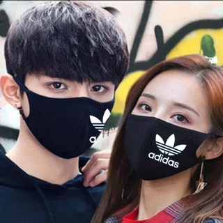 Khẩu trang in hình adidas bằng vải cotton lạnh có thể giặt tiện dụng cho nam và nữ