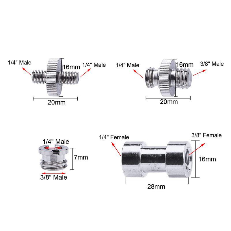 Bộ Ốc Vít Chuyển Đổi 1 / 4 Sang 3 / 8 Cho Giá Đỡ Ba Chân Máy Ảnh