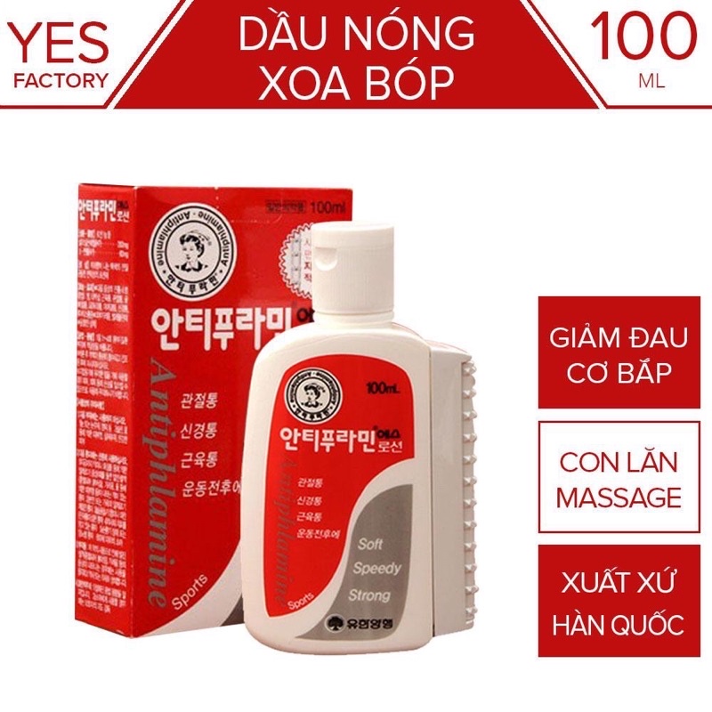 Dầu nóng xoa bóp Hàn Quốc Antiphlamine hỗ trợ mỏi cơ khớp đau nhức xương xoa khi bị côn trùng cắn an toàn