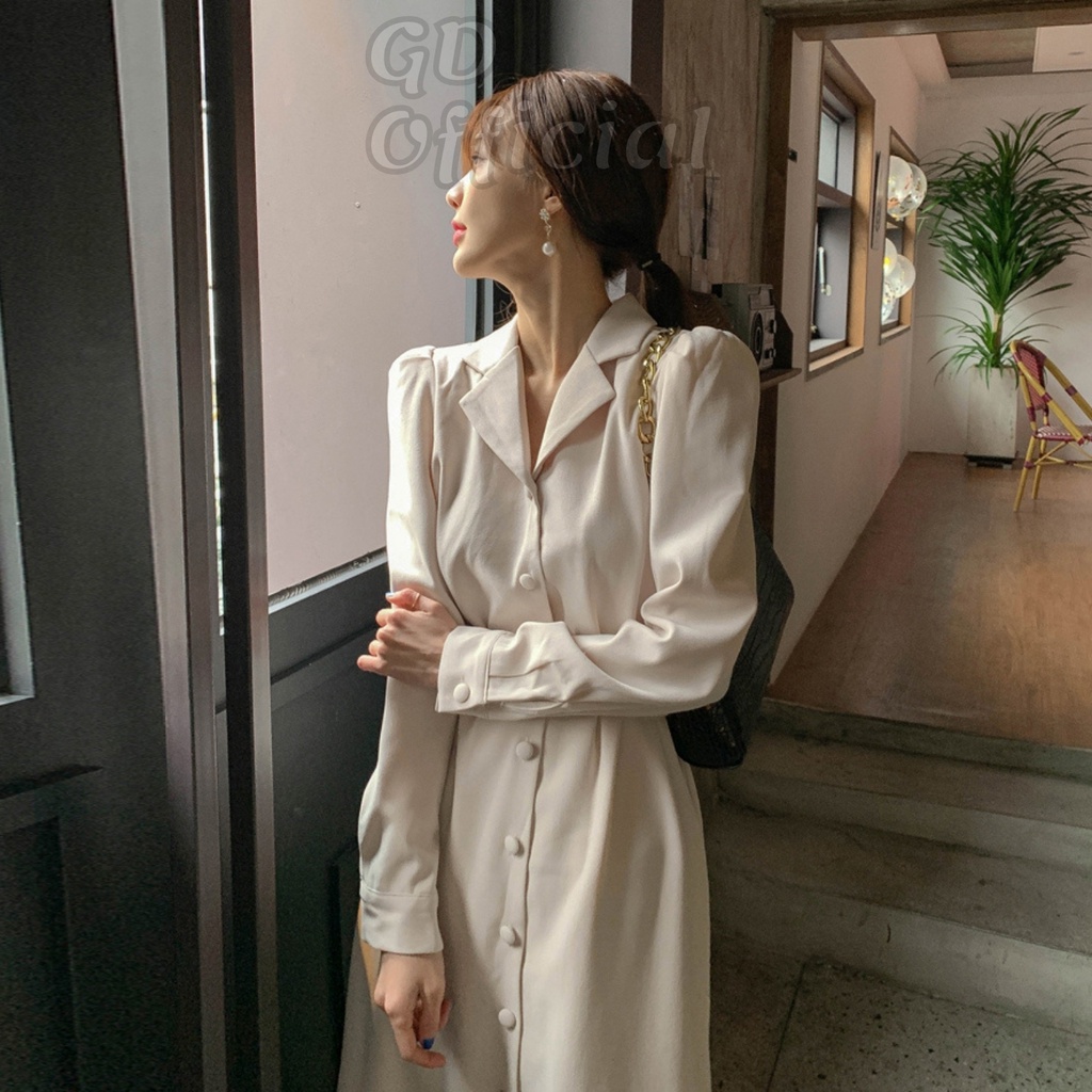 D19|Đầm nữ sơ mi thanh lịch dáng dài thanh lịch công sở gd_order