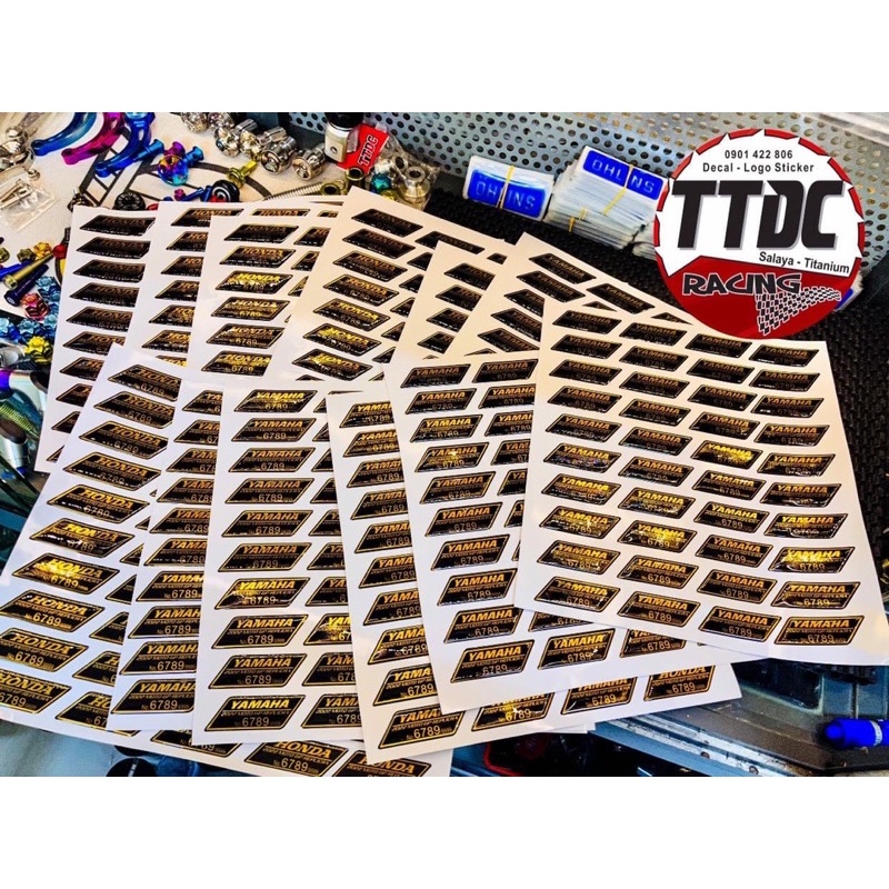 Tem nổi Thông Số Logo Crom Honda / Yamaha 2022 6789/9999 ✌