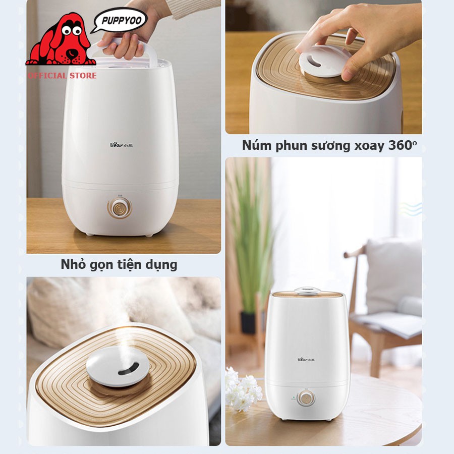 Máy phun sương tạo ẩm Bear dung tích 5L màng lọc Ion Ag+ cấp ẩm dưỡng da tối ưu an toàn với trẻ em