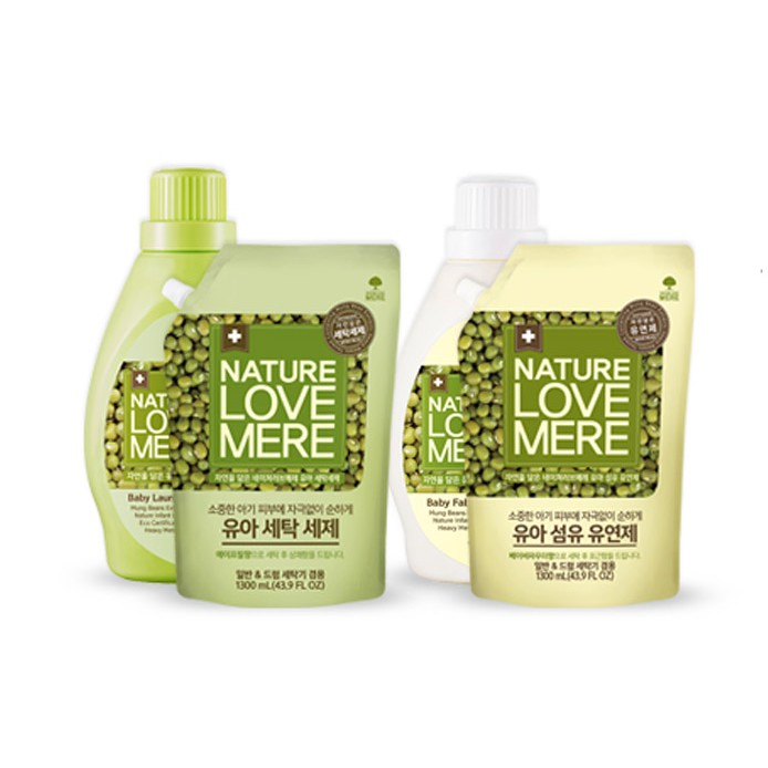 Nước giặt xả Nature Love Mere Đậu xanh 1300ml/ 1800ml