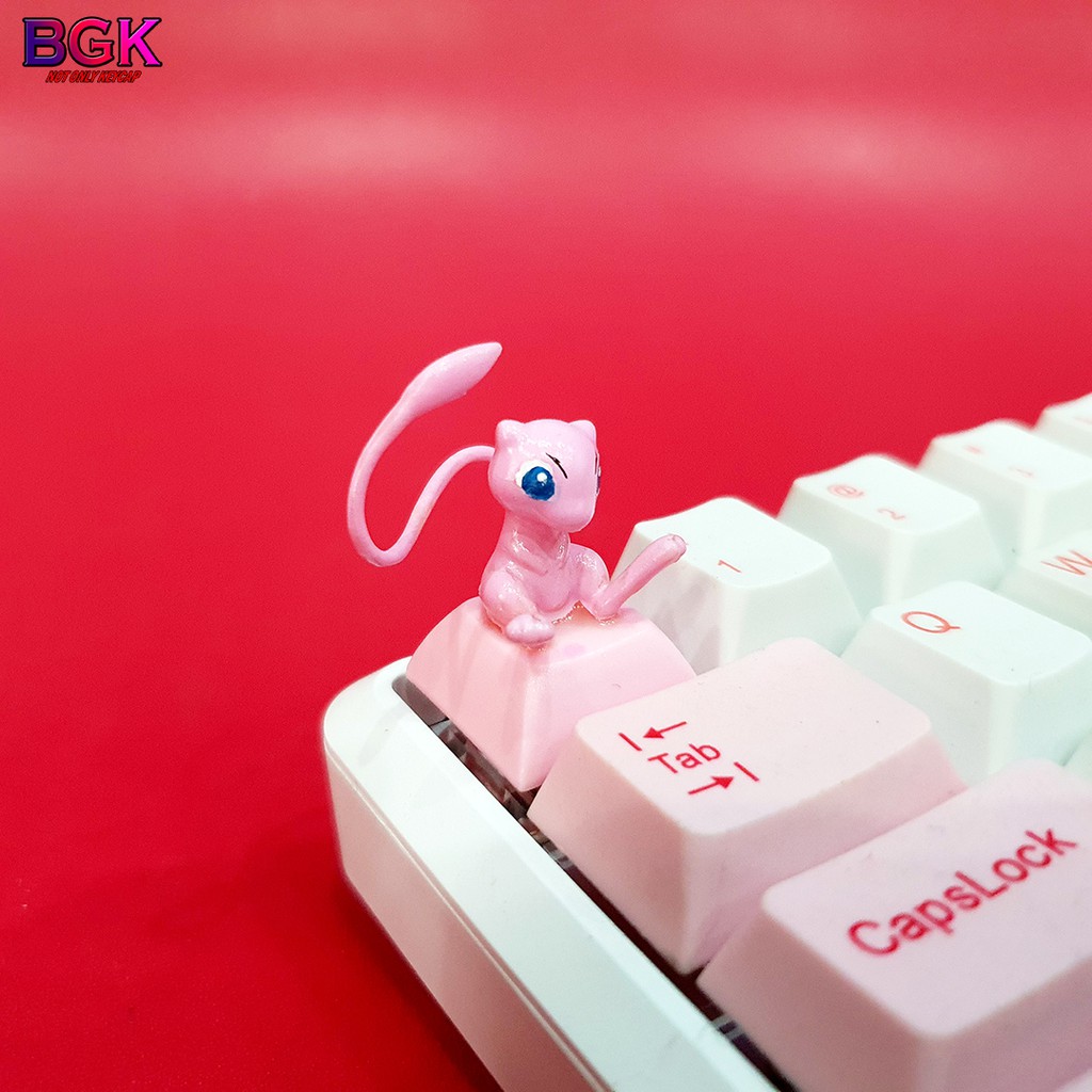 Keycap lẻ hình Nhân Vật Mew Trong Anime Pokêmon Chibi siêu dễ thương Keycap Artisan độc lạ