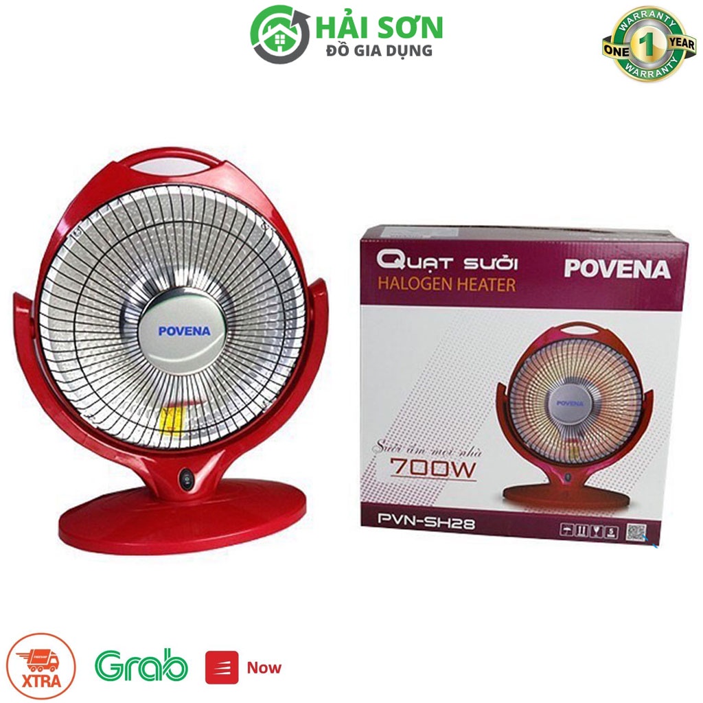 Quạt Sưởi POVENA Công Suất 600W Nhỏ Gọn Tốc Độ Làm Ấm Nhanh Tỏa Nhiệt Đều,Chế Độ Tự Ngắt Điều Chỉnh Nhiệt.