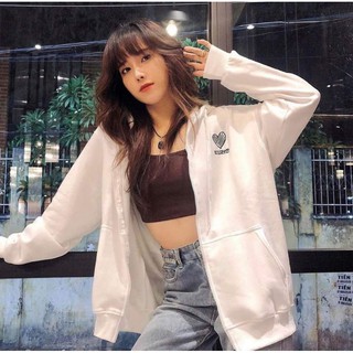 Áo khoác nỉ basic thêu họa tiết
