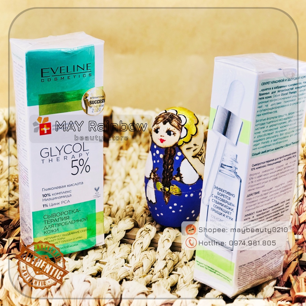 Serum Eveline Glycol Therapy với 5% Acid Glycolic + 10% Nia + 1%ZinC
