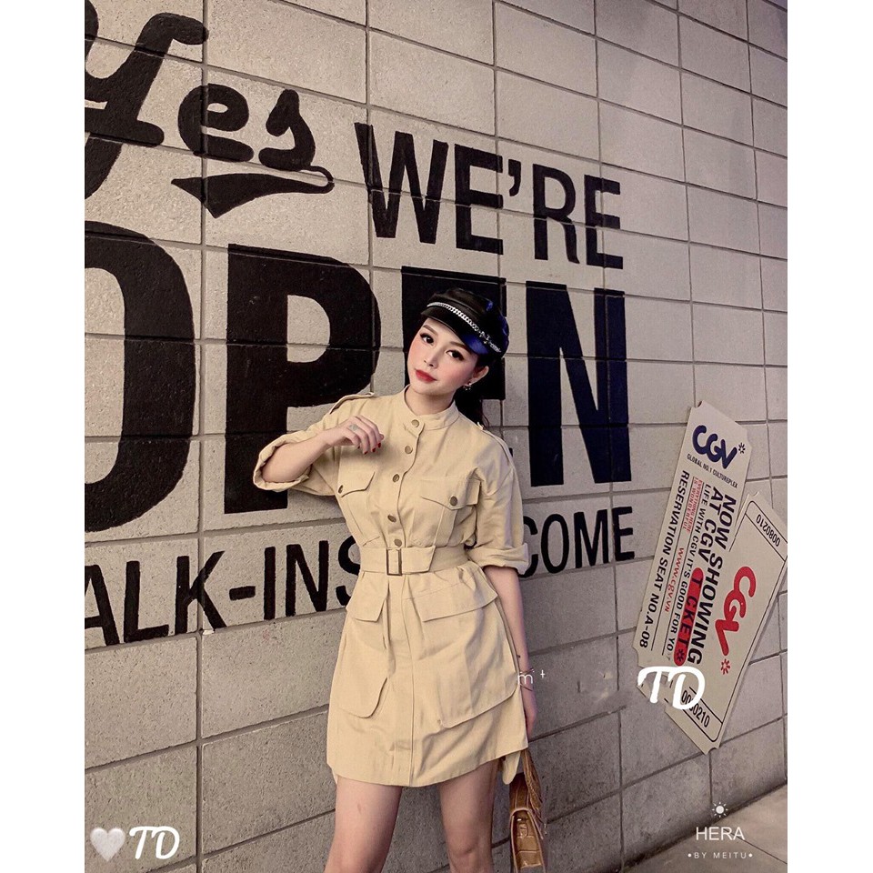 Đầm Kaki túi hộp