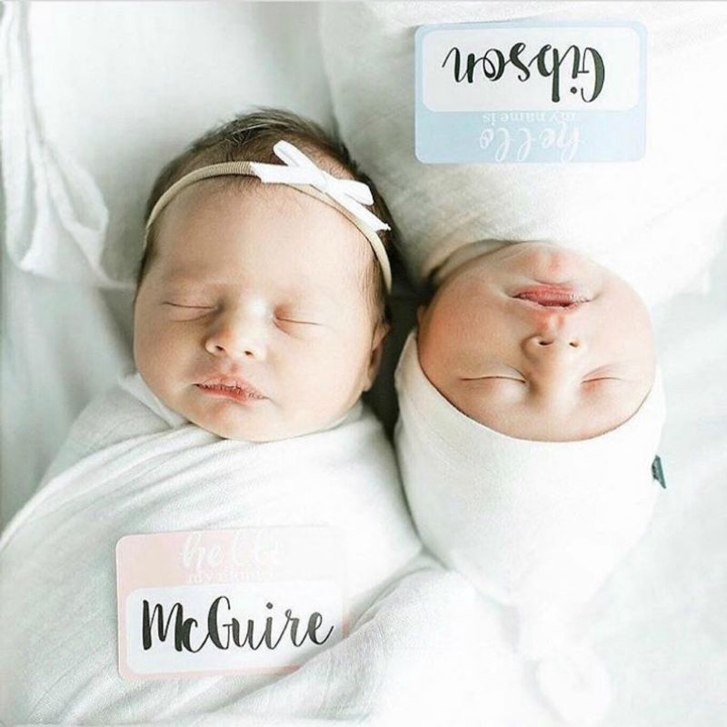 Mary☆et Name Tag Labels Hello sticker Baby Announcement Sticker Newborn Hospital Photography