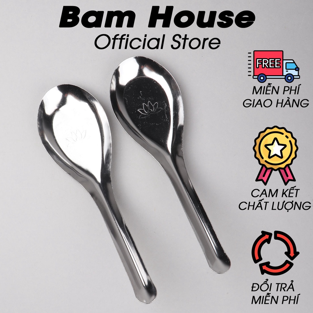 Muỗng canh vuông inox Bam House loại dày cao cấp MT04 - Gia dụng bếp