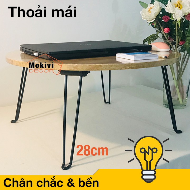 Bàn học gỗ chân xếp gọn TRÒN TO + Bàn ăn bệt gia đình