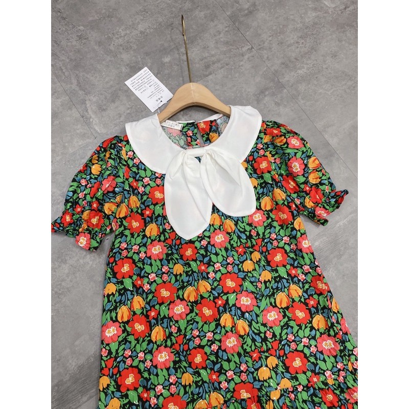 [Siêu Hot] Váy Hoa Đuôi Cá Cổ Nơ, Đầm Hoa Dáng Suông Tay Cộc Có Ảnh Thật Kèm Video | BigBuy360 - bigbuy360.vn