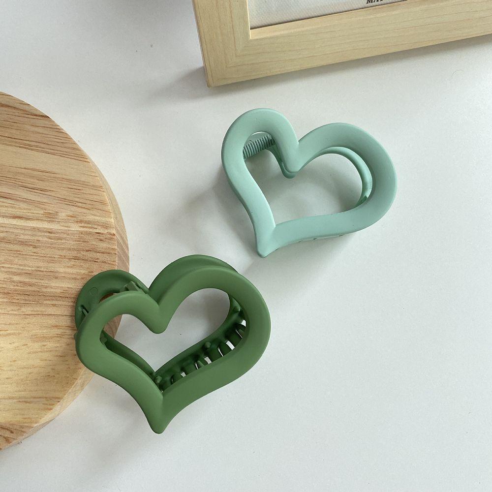 Kẹp Tóc Càng Cua Màu Kẹo Họa Tiết Trái Tim Rỗng Dễ Thương Cho Nữ