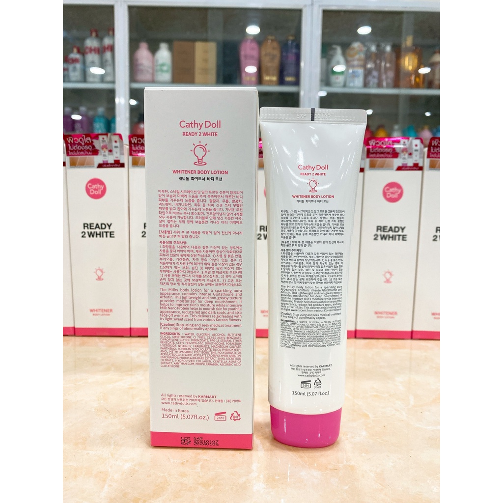 KEM DƯỠNG TRẮNG VÀ MAKE UP BODY READY 2 WHITE CATHY DOLL THÁI LAN MẪU MỚI DATE MỚI 2025