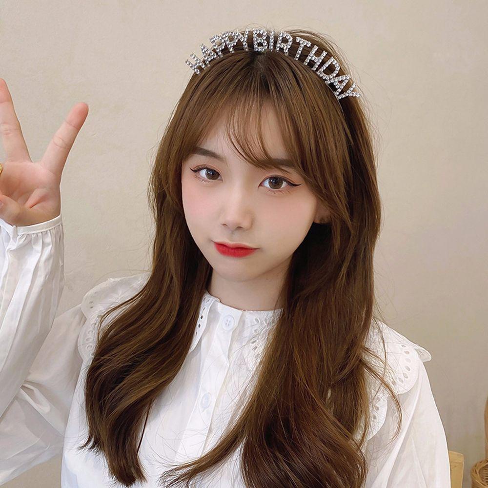 Băng Đô Cài Tóc Bằng Hợp Kim Họa Tiết Chữ Happy Birthday 15H Sang Trọng Phong Cách Hàn Quốc