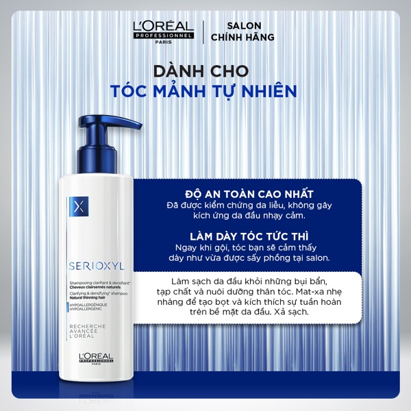 Dầu gội LOreal Professionnel giúp làm dày tóc và kích thích mọc tóc Serioxyl 250ml