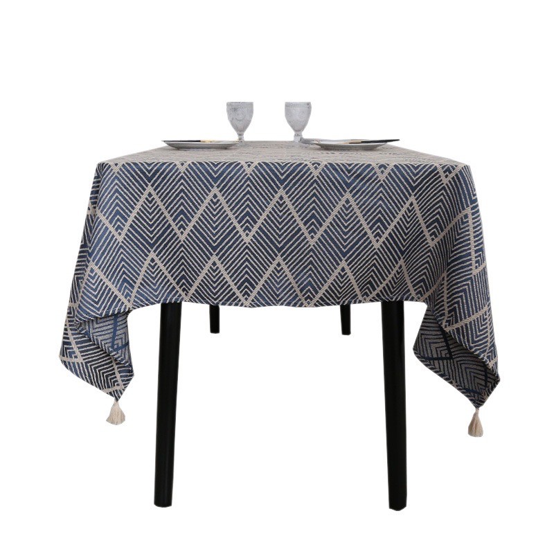 Khăn trải bàn Vintage vân xanh nổi ❤️FREESHIP❤️ khăn trải bàn cafe 140x100cm