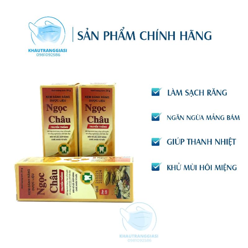 Kem đánh răng dược liệu Ngọc Châu 20g