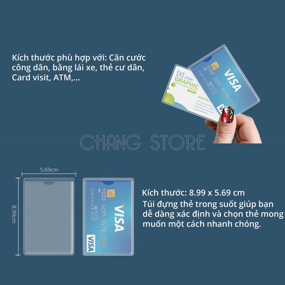 500 VỎ BỌC THẺ ATM, THẺ SINH VIÊN, THẺ CĂN CƯỚC, BẰNG LÁI XE,...