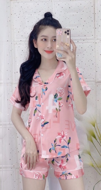 Bộ lụa satin đùi mặc nhà cao cấp có size từ 40-75kg