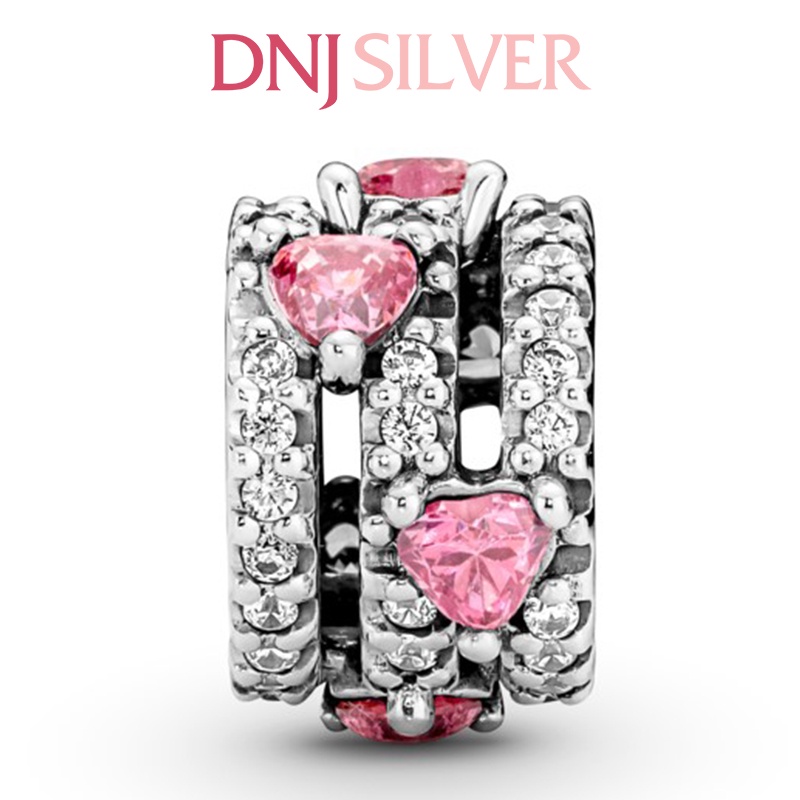 [Hàng cao cấp] Charm bạc 925 cao cấp, hàng chuẩn bạc - Charm Sparkling Triple Halo Hearts thích hợp để mix vòng tay