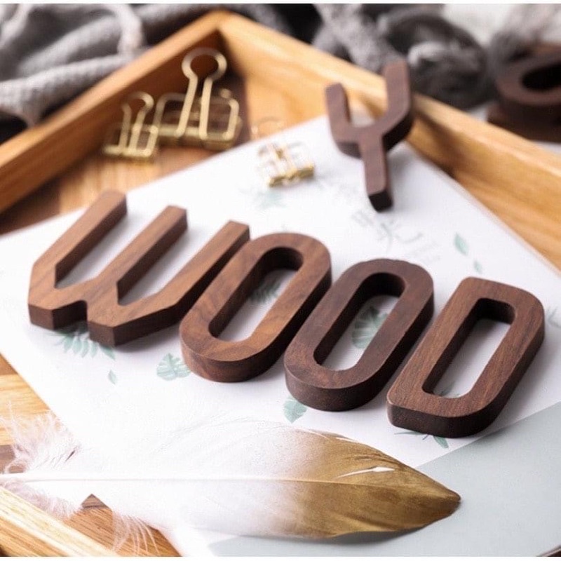 Chữ gỗ decor, chữ gỗ dán tường trang trí  nhà cửa, Vật trang trí tường Decor Quán Cafe - Màu gỗ nâu cao 7,8cm