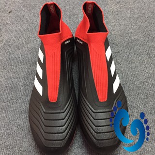 Giày đá bóng Pre18 không dây đen đỏ tự nhiên