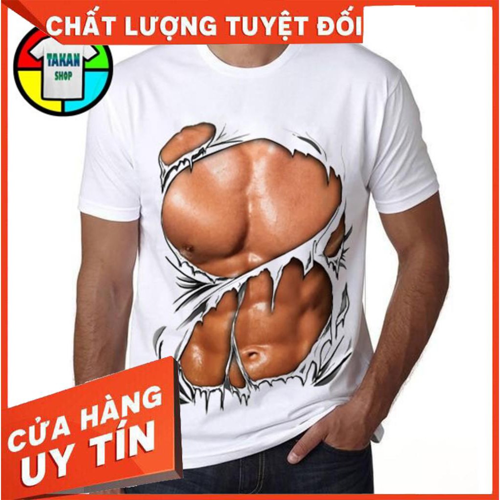 [Giá Tốt] Áo thun in Body 6 múi Nam Nữ [Giá Tốt]