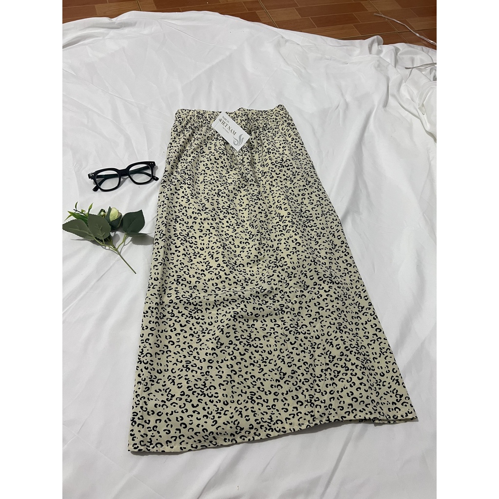 Chân váy hoa nhí, chân váy hoa vintage dáng dài tiểu thư 2 lớp