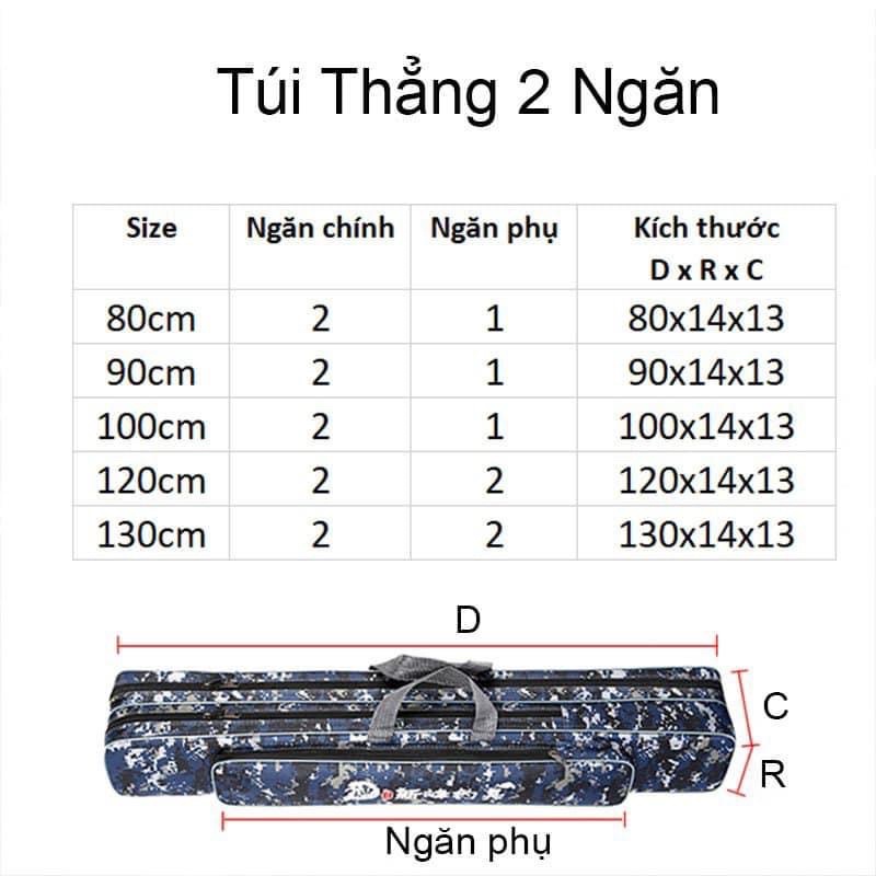 Bao đựng cần rằn ri 2 ngăn