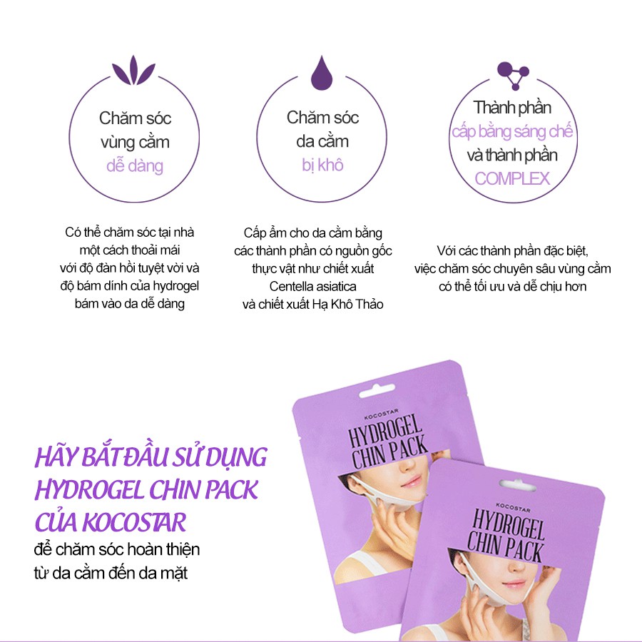 Mặt Nạ Nâng Cơ Vline Cho Mặt KOCOSTAR HYDROGEL CHIN PACK_Mỹ phẩm Hàn Quốc chính hãng