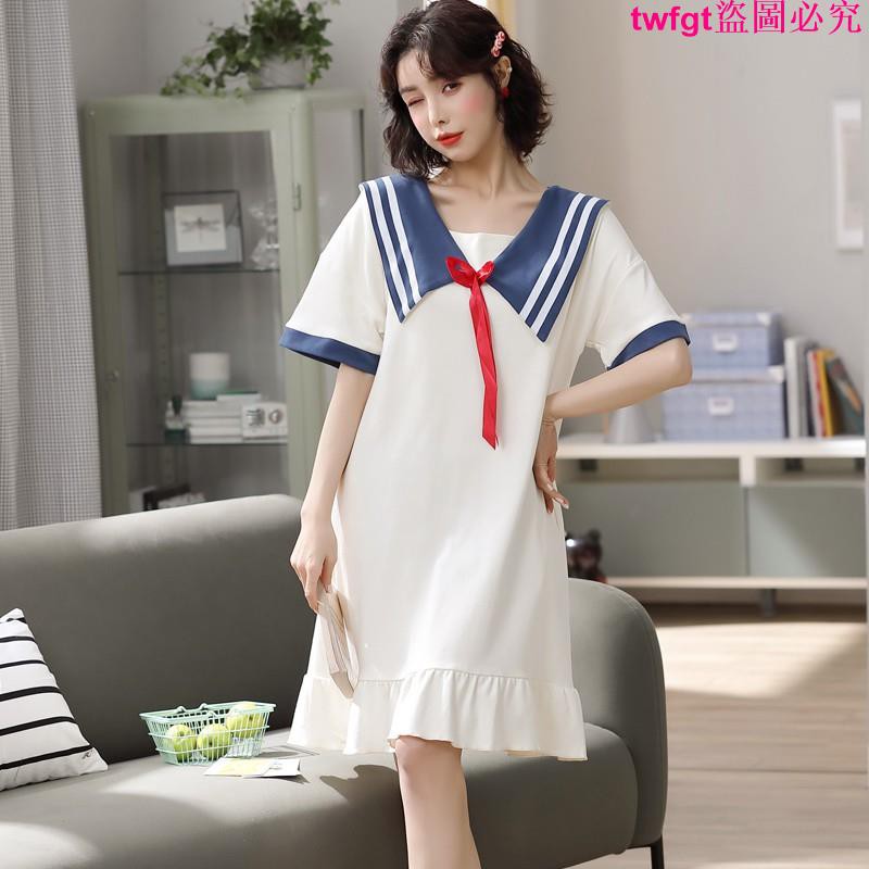 Đầm Ngủ Cotton Plus Size Ngắn Tay Thời Trang Nữ 2021