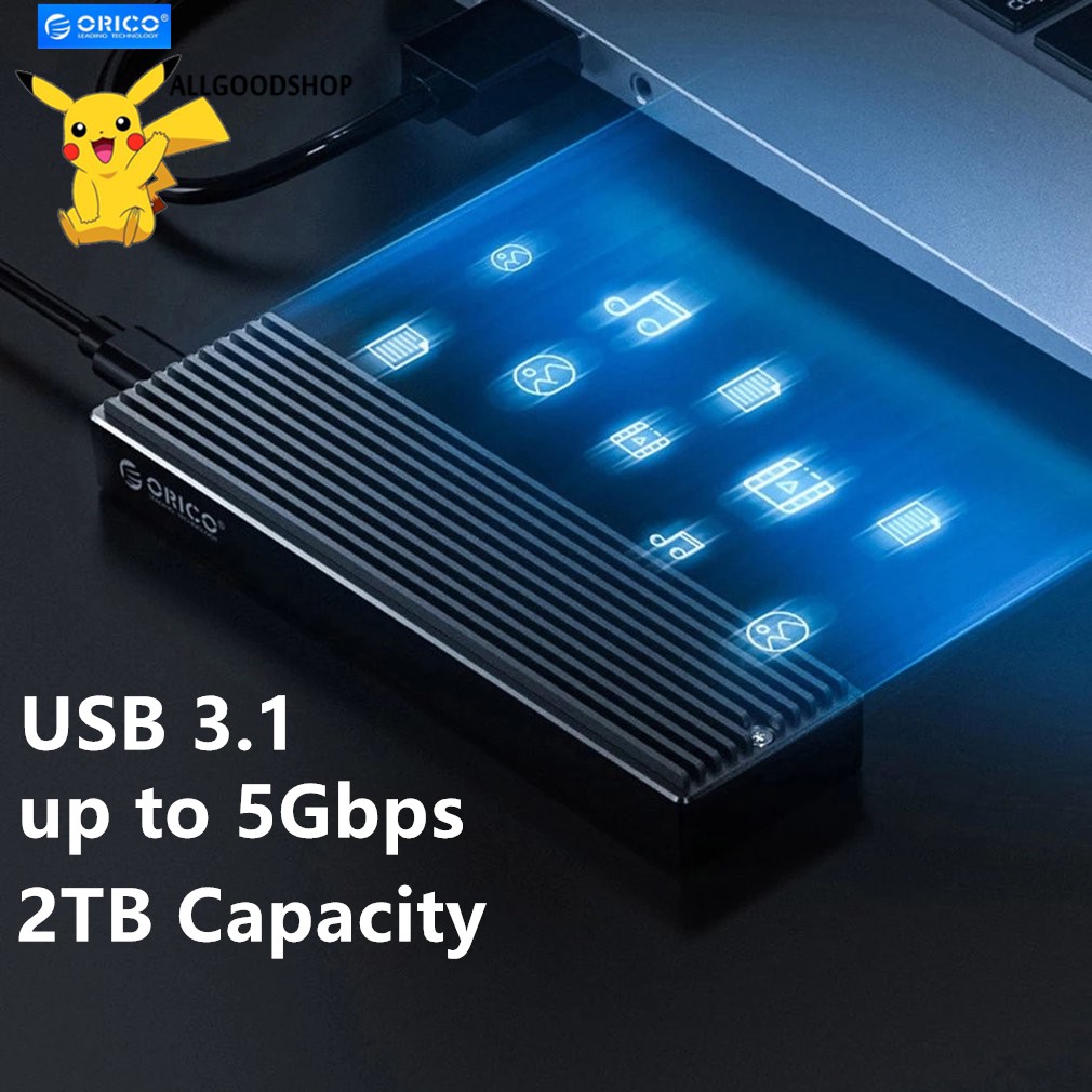 ⚡ORICO Ốp ổ cứng M.2 SSD USB C Gen2 5Gbps PCIe M2 SATA NVME 5Gbps dành cho 2230/2242/2260/2280 SSD (M2PF-C3)