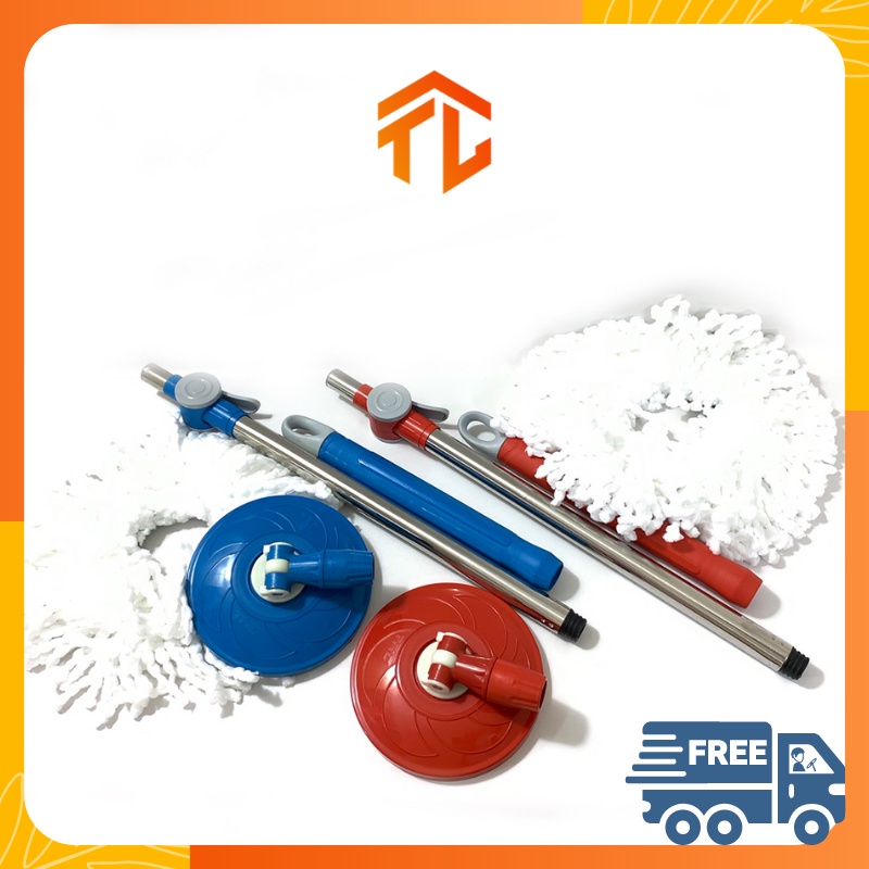 Bộ thùng cây lau nhà thông minh 360 độ tự vắt Easy Mop Model TLH33 - cây lau inox bàn xoay nhựa