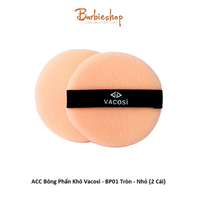 Bông Phấn Khô Tròn Nhỏ Vacosi – BP01 ( Bịch 2 Miếng )