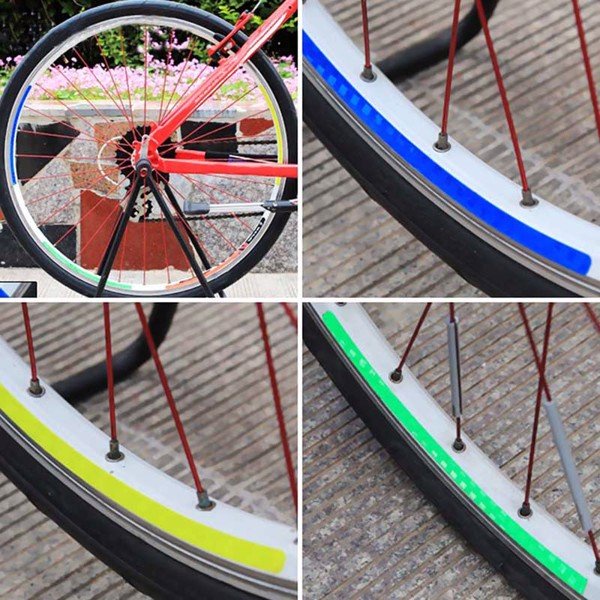 Miếng Dán Phản Quang, Decal Dán Vành Xe Đạp, Xe Máy Phát Sáng Vào Ban Đêm Siêu Đẹp