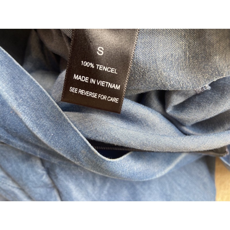 Yếm Quần Ống Suông Cotton Tencel WISHLIST APPAREL Màu Xanh Jeans