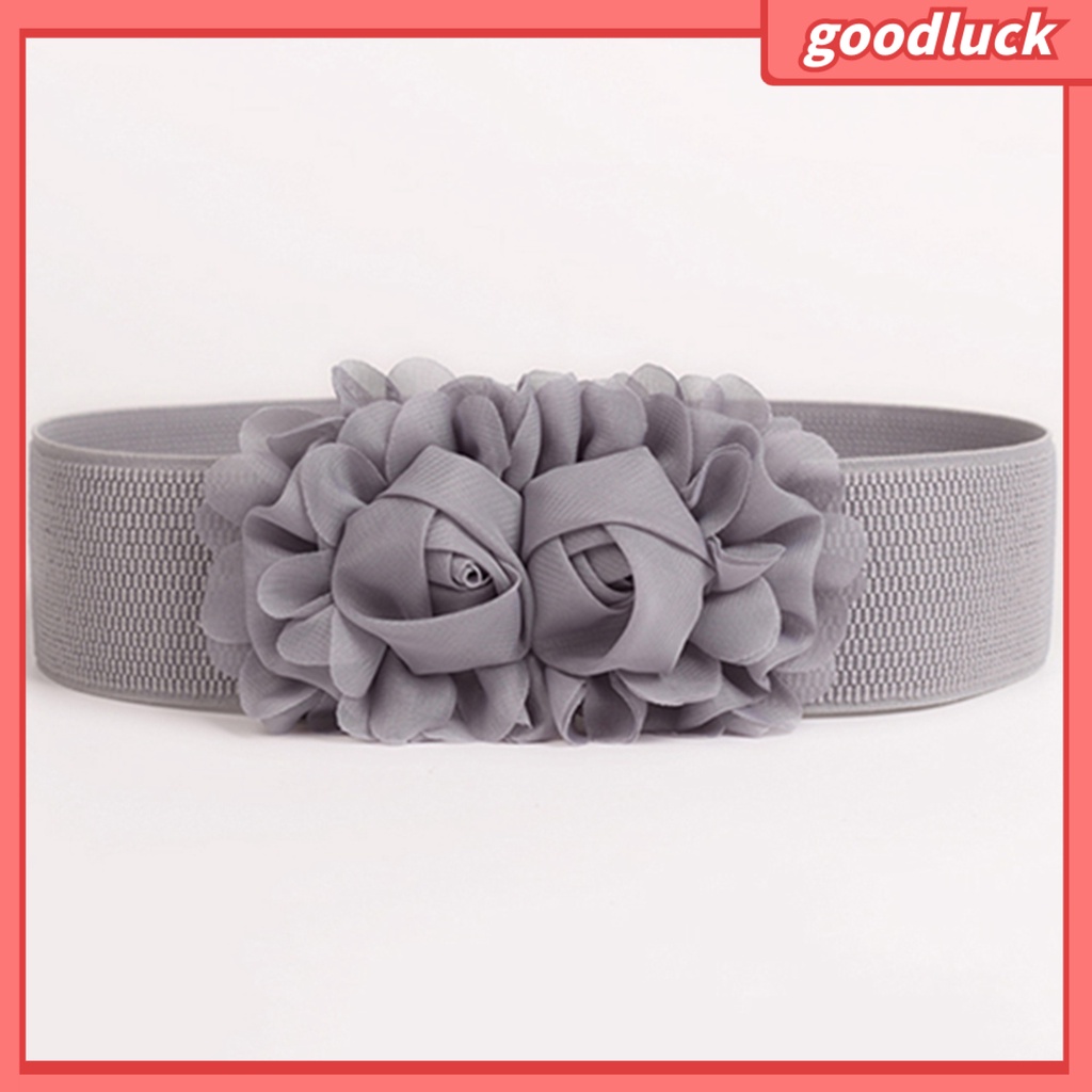 Thắt lưng hoa co giãn màu trơn thời trang dành cho nữ